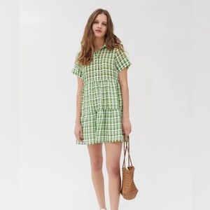 Urban outfitters green gingham dress